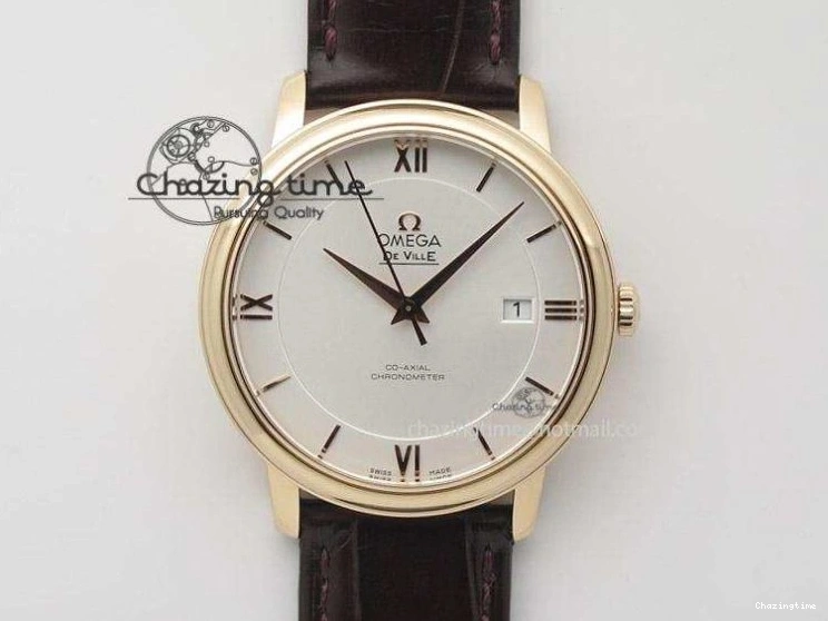 0223 Minimalist De Ville Power Reserve RG MKF 1:1 Best Edition RG Textured Dial on Brown Leather Strap A 7749